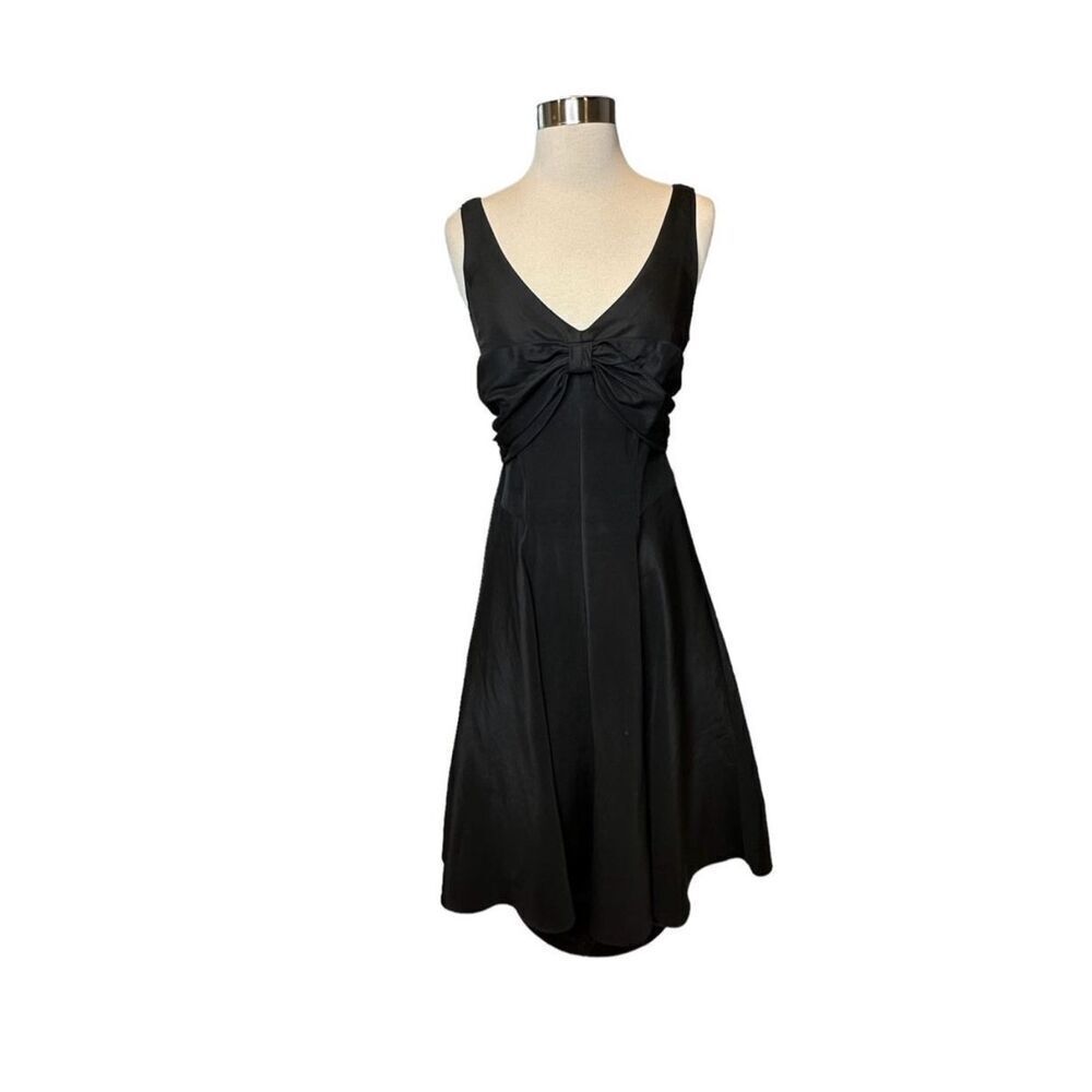 Nicole Miller ALine Bow Dress Formal Prom Wedding Bridesmaid Black Women 10